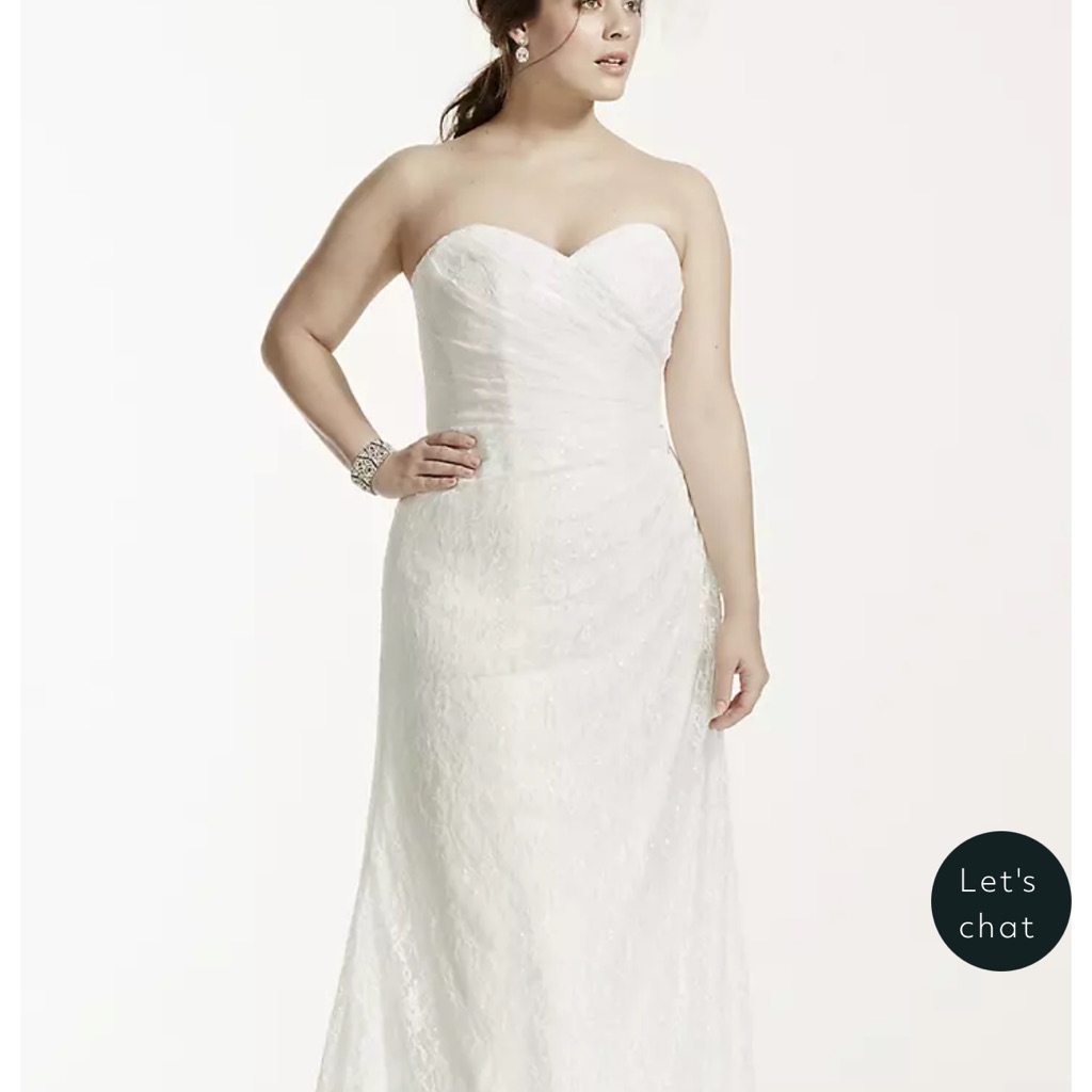 New With Tags David's Bridal Ivory Strapless Sweetheart Gown